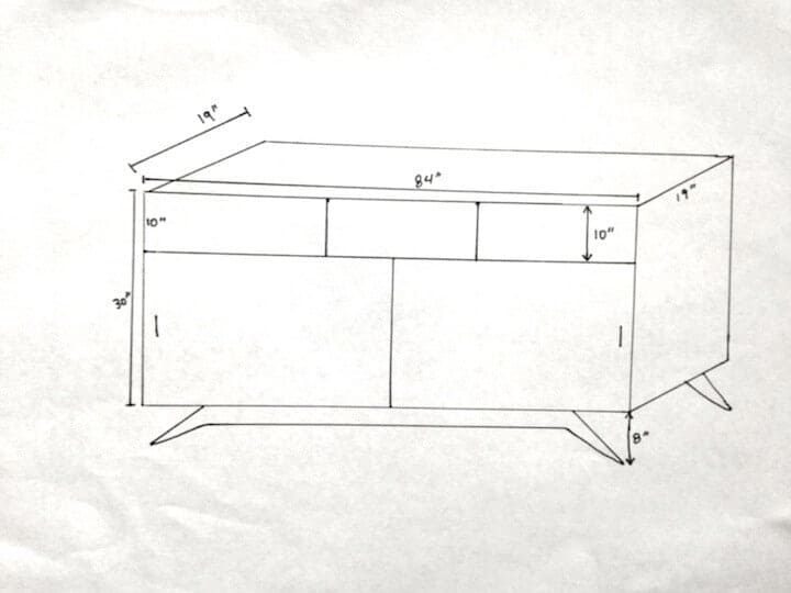 credenza sketch