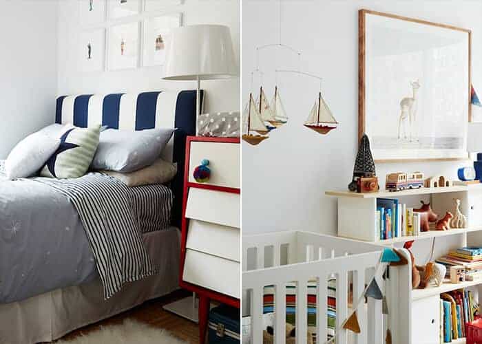 Kids Room Nursery_Blue Stripe_Grey_Art_Emily Henderson_Joanna Goddard_Cup of Jo_Neutral_Side by Side