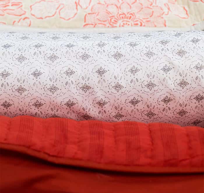 Target Accent Wall_bedding shams orange grey