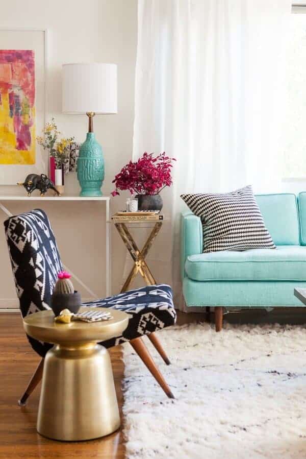 milo baughman chair with west elm martini table