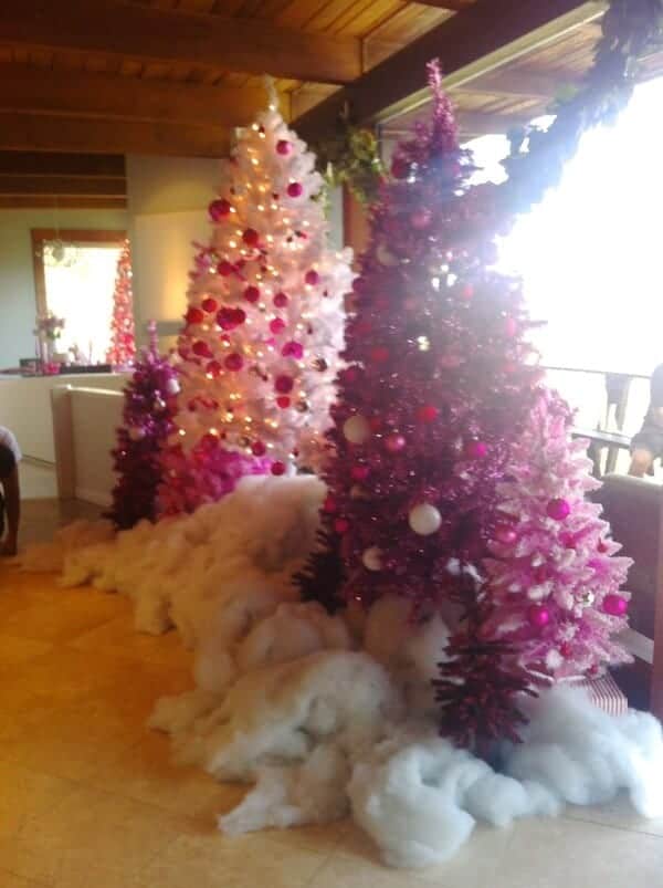 snow-hot-pink-christmas-trees